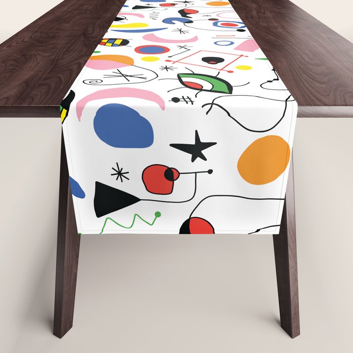 Surealism Art Miro Style Pattern Table Runner Gallery Image 1