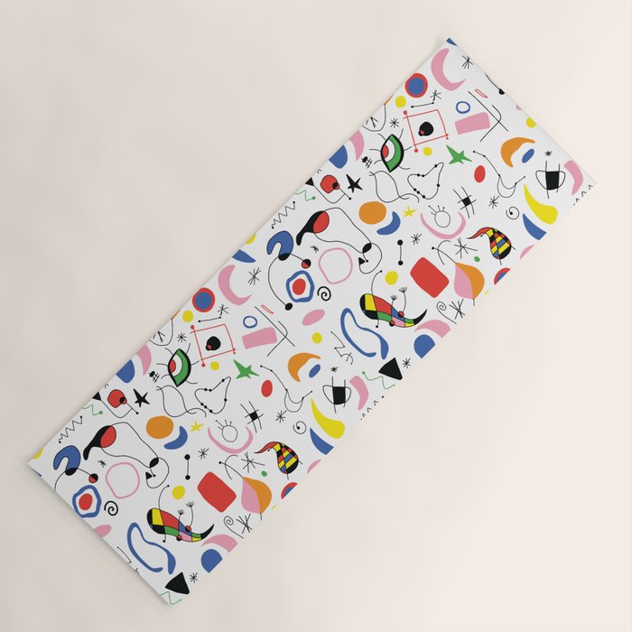 Surealism Art Miro Style Pattern Yoga Mat Gallery Image 1