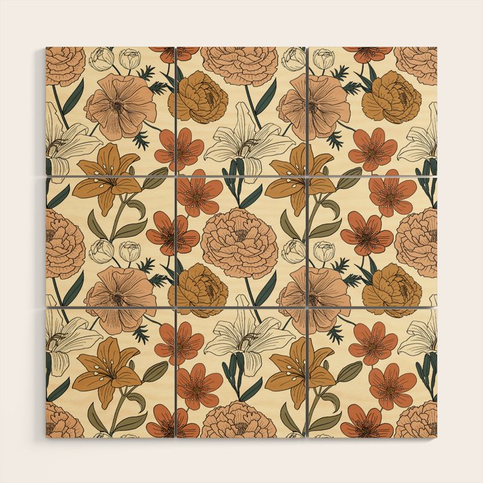 Spring Floral Mood Wood Wall Art Gallery Image 1