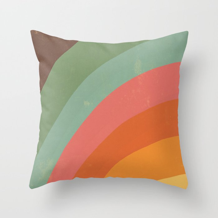 Mid century rainbow Throw Pillow Gallery Image 6