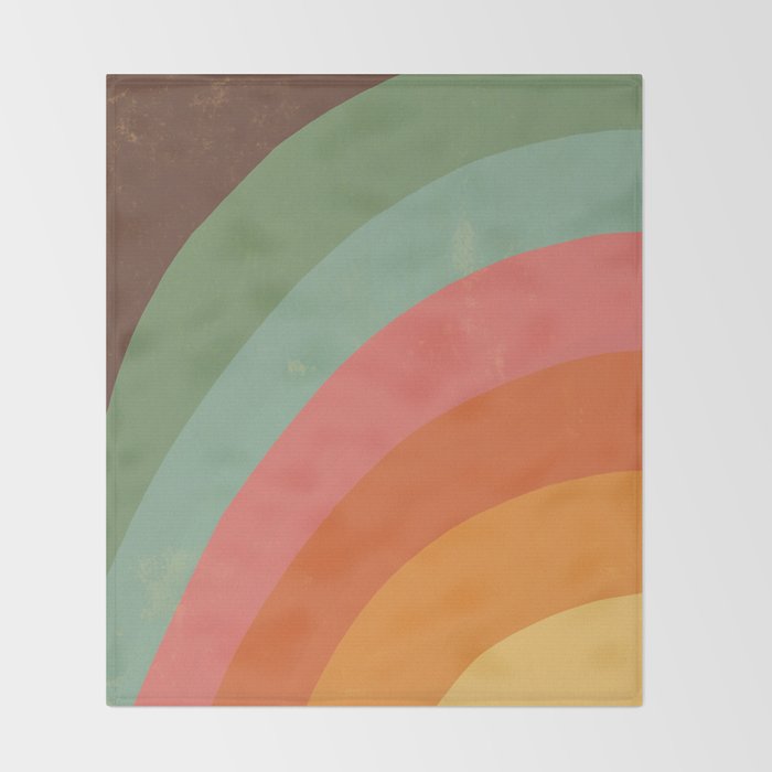 Mid century rainbow Throw Blanket Gallery Image 2