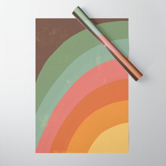 Mid century rainbow Wrapping Paper Gallery Image 1