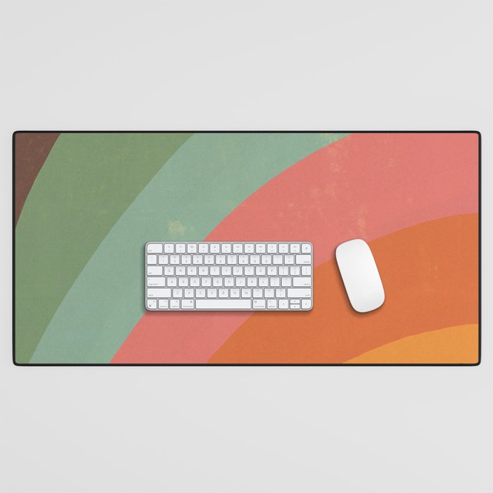 Mid century rainbow Desk Mat Gallery Image 1