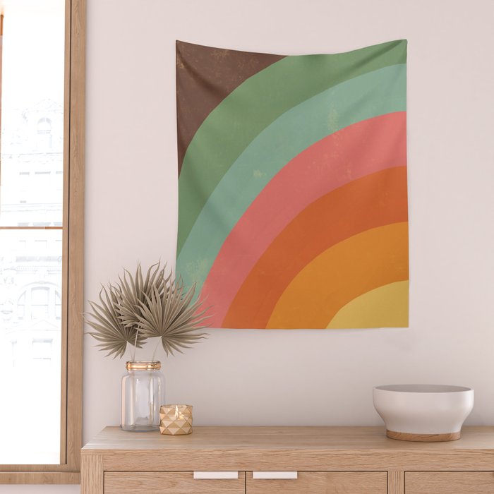 Mid century rainbow Wall Tapestry Gallery Image 2
