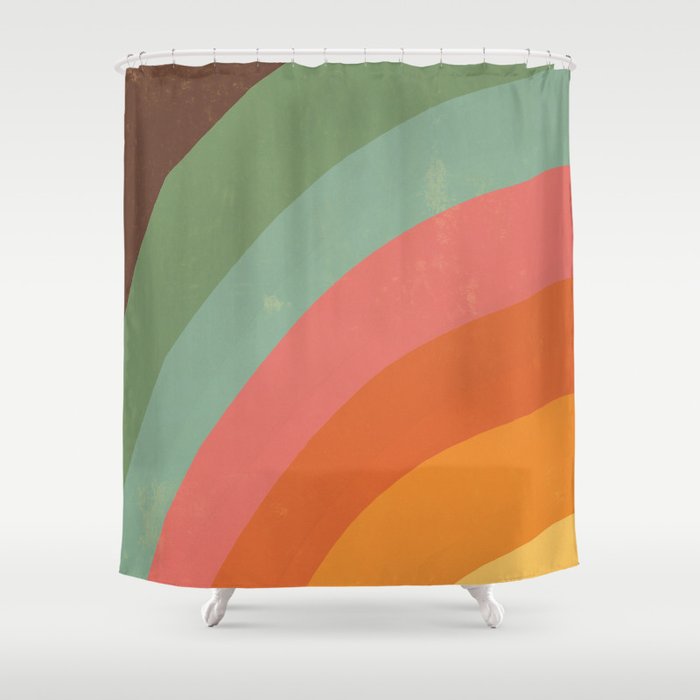 Mid century rainbow Shower Curtain Gallery Image 1