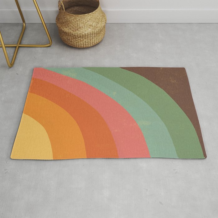 Mid century rainbow Rug Gallery Image 1