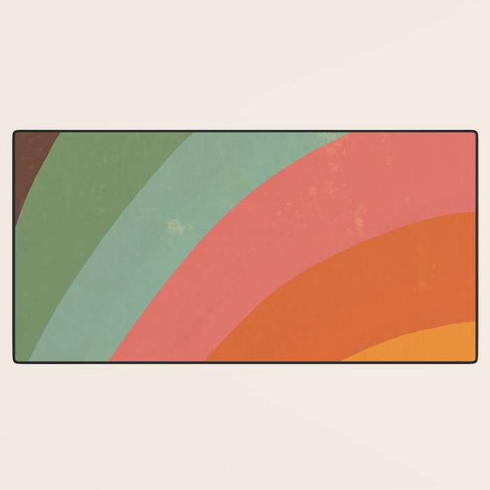 Mid century rainbow Desk Mat Gallery Image 3