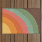 Mid century rainbow Outdoor Rug Gallery Image 1