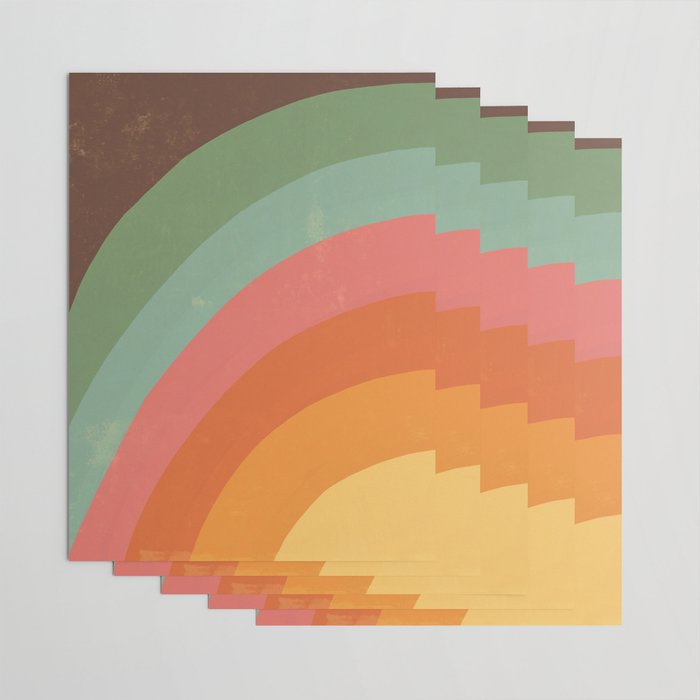 Mid century rainbow Wrapping Paper Gallery Image 3