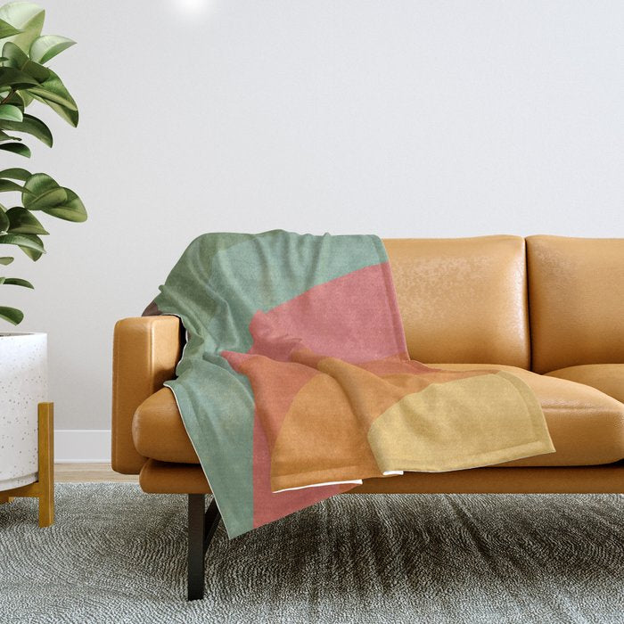 Mid century rainbow Throw Blanket Gallery Image 1