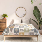 Retro Ditsy Holiday Icon Chequered Pattern - Earthy country style  Comforter Gallery Image 3