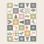 Retro Ditsy Holiday Icon Chequered Pattern - Earthy country style  Notebook Gallery Image 4