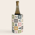 Retro Ditsy Holiday Icon Chequered Pattern - Earthy country style  Wine Chiller Gallery Image 3