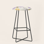 Honey Bees and Flowers - Yellow and Lavender Purple Stool Gallery Image 1