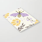 Honey Bees and Flowers - Yellow and Lavender Purple Notebook Gallery Image 3