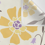 Honey Bees and Flowers - Yellow and Lavender Purple Wall Tapestry Gallery Image 3