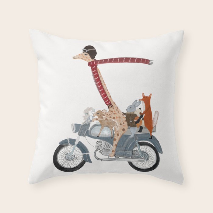 little biker buddies Throw Pillow Gallery Image 6