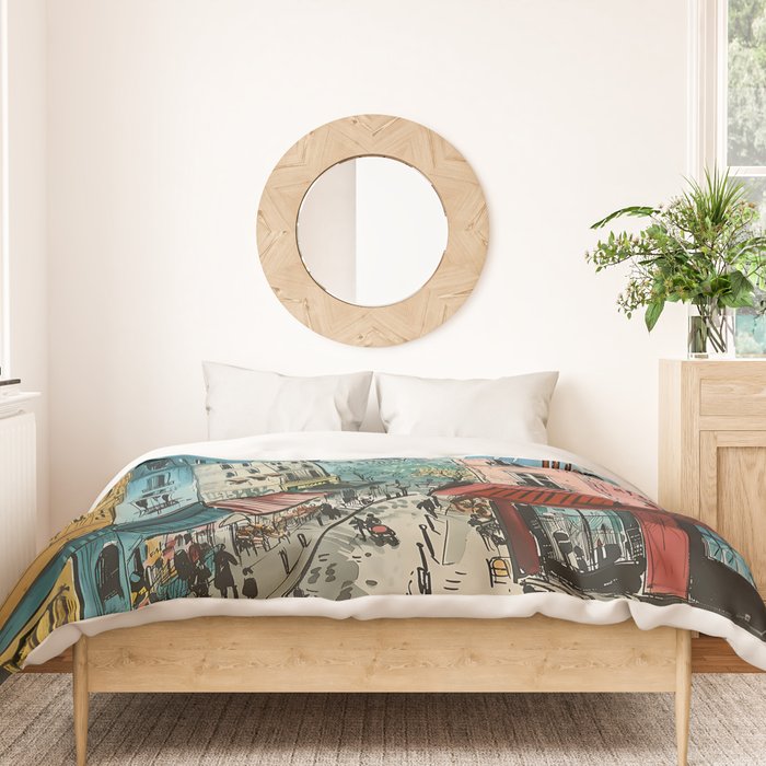 Paris Illustration Duvet Cover Gallery Image 3
