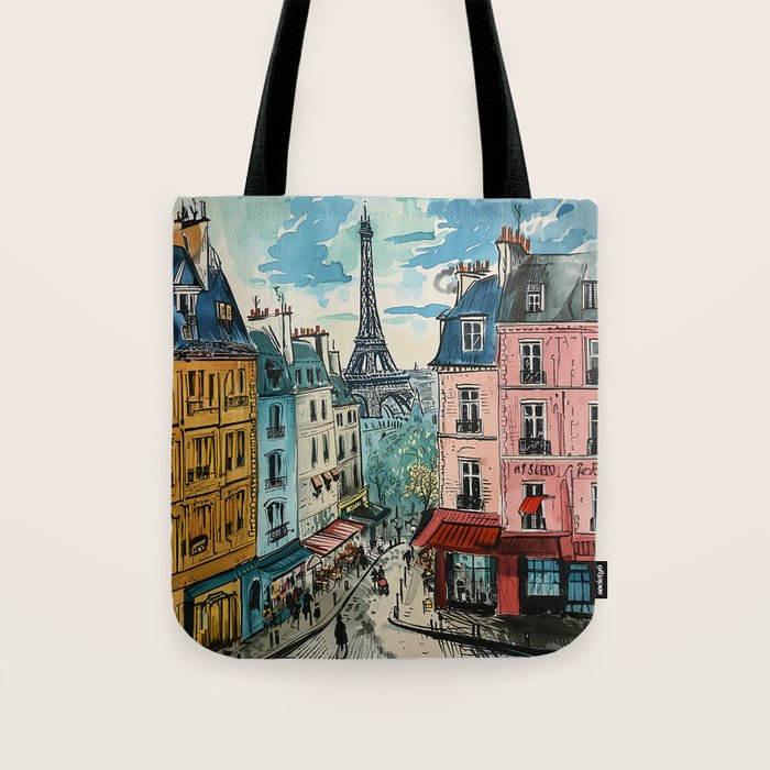 Paris Illustration Tote Bag Gallery Image 1