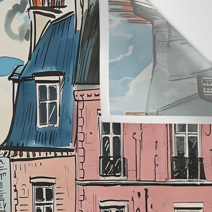 Paris Illustration Wall Tapestry Gallery Image 3