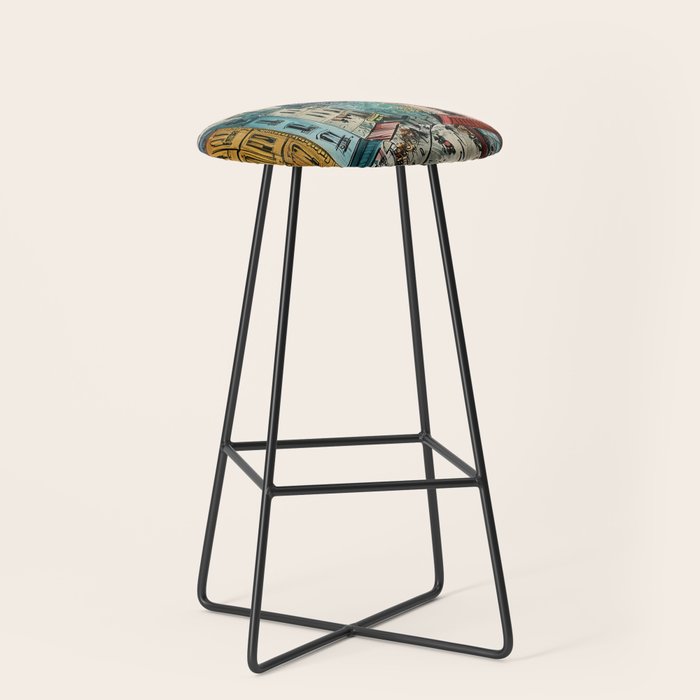 Paris Illustration Stool Gallery Image 1