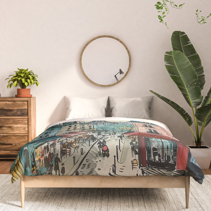 Paris Illustration Comforter Gallery Image 3