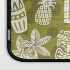 Retro Mid Century Modern Tiki Pattern 523 Olive Green Laptop Sleeve Gallery Image 3