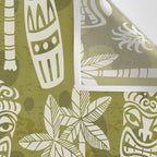 Retro Mid Century Modern Tiki Pattern 523 Olive Green Wall Tapestry Gallery Image 3