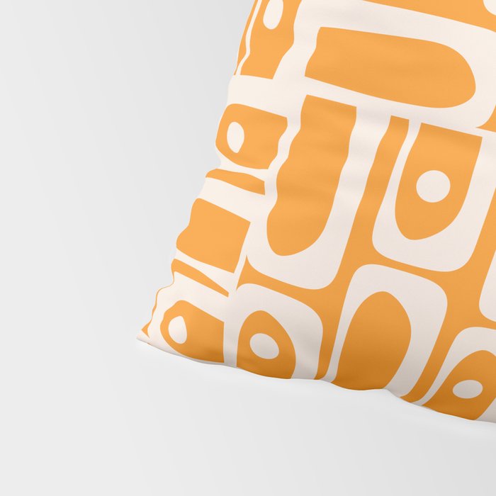 Mid Century Modern Piquet Abstract Multi Pattern in Light Pumpkin Orange Pillow Sham Gallery Image 4