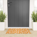 Mid Century Modern Piquet Abstract Multi Pattern in Light Pumpkin Orange Welcome Mat Gallery Image 3