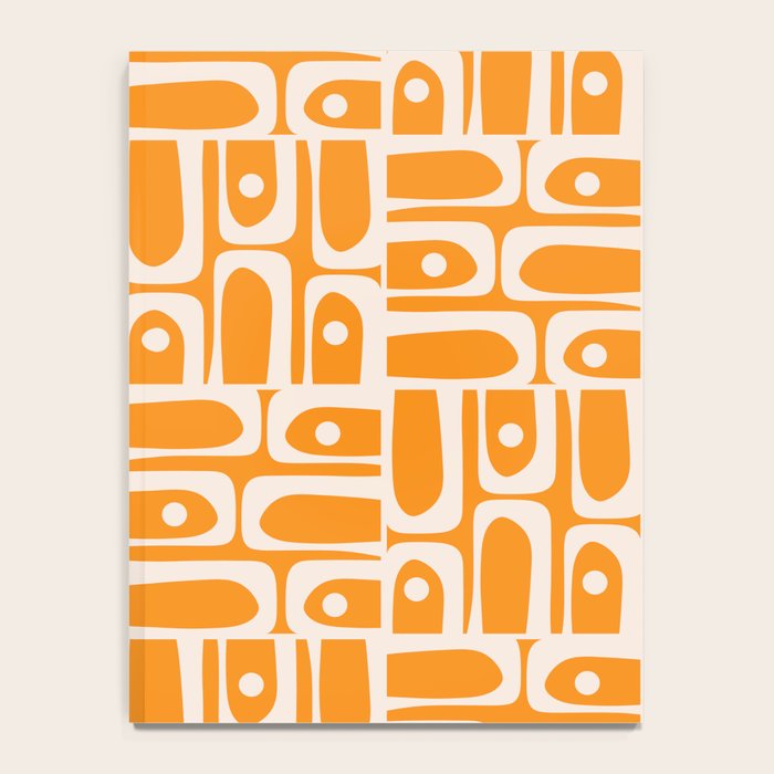 Mid Century Modern Piquet Abstract Multi Pattern in Light Pumpkin Orange Notebook Gallery Image 4