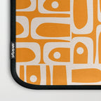 Mid Century Modern Piquet Abstract Multi Pattern in Light Pumpkin Orange Laptop Sleeve Gallery Image 3