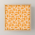 Mid Century Modern Piquet Abstract Multi Pattern in Light Pumpkin Orange Mini Art Print Gallery Image 1