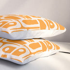 Mid Century Modern Piquet Abstract Multi Pattern in Light Pumpkin Orange Pillow Sham Gallery Image 3