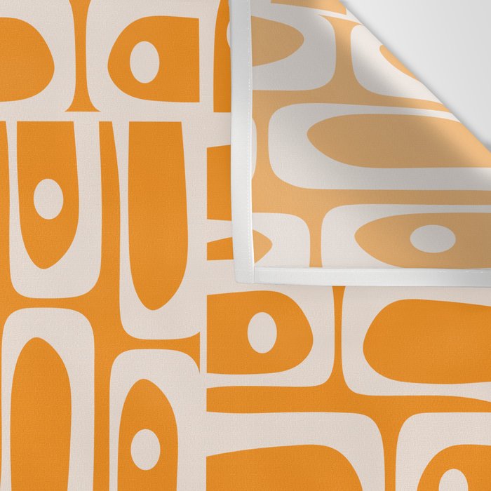 Mid Century Modern Piquet Abstract Multi Pattern in Light Pumpkin Orange Wall Tapestry Gallery Image 3