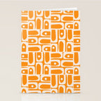 Mid Century Modern Piquet Abstract Multi Pattern in Light Pumpkin Orange Stationery Card Gallery Image 2