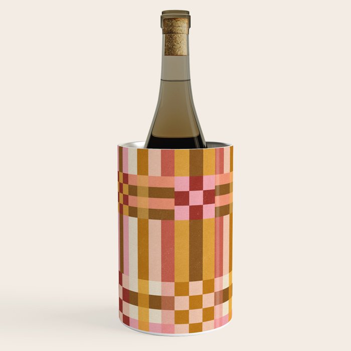 Woven Checks and Stripes - Harvest Gold Wine Chiller Gallery Image 1