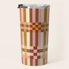 Woven Checks and Stripes - Harvest Gold Travel Mug Gallery Image 3
