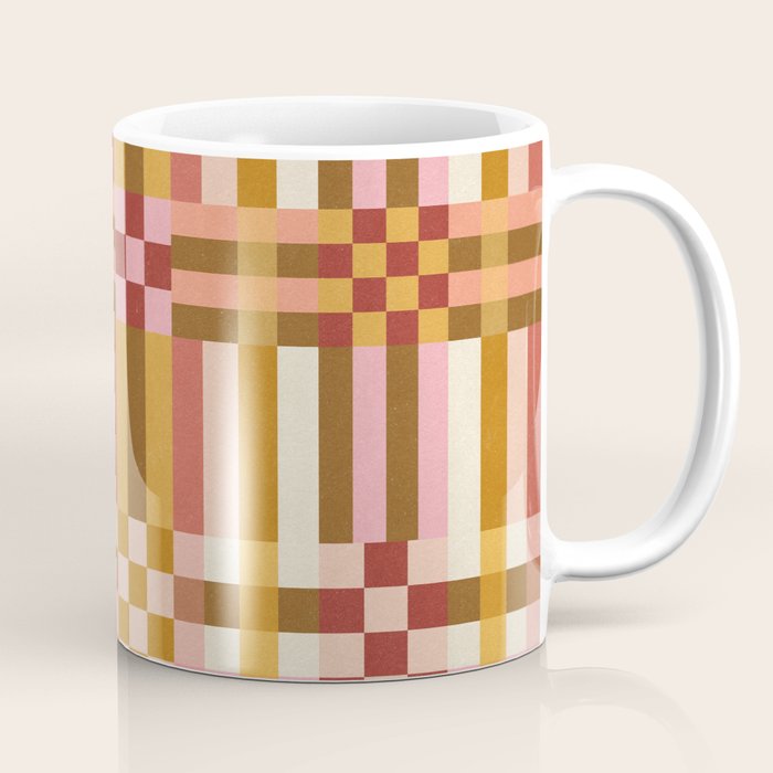 Woven Checks and Stripes - Harvest Gold Coffee Mug Gallery Image 1