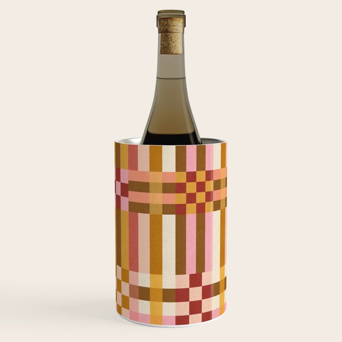 Woven Checks and Stripes - Harvest Gold Wine Chiller Gallery Image 3