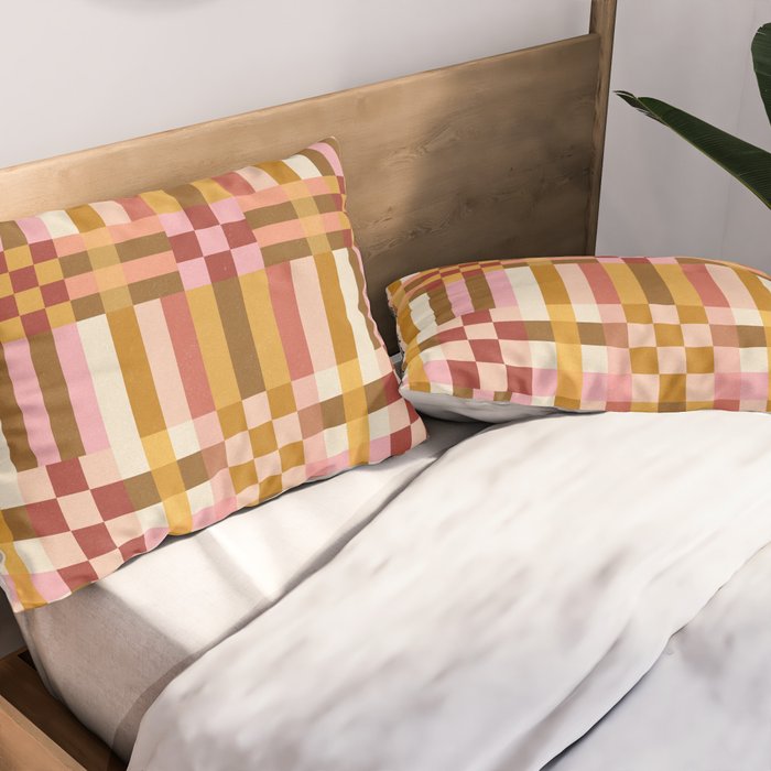 Woven Checks and Stripes - Harvest Gold Pillow Sham Gallery Image 2