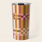 Woven Checks and Stripes - Harvest Gold Travel Mug Gallery Image 1