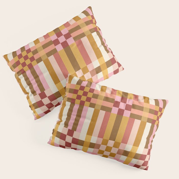 Woven Checks and Stripes - Harvest Gold Pillow Sham Gallery Image 3