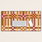 Woven Checks and Stripes - Harvest Gold Desk Mat Gallery Image 1