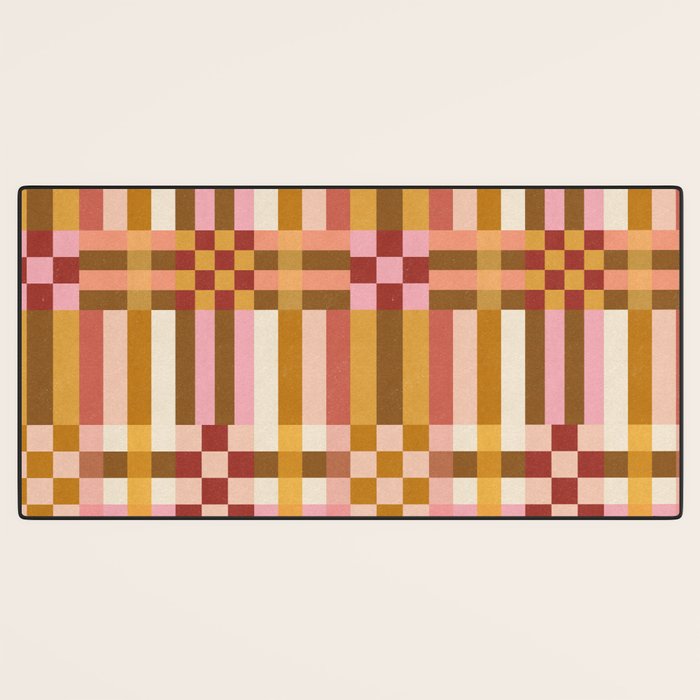 Woven Checks and Stripes - Harvest Gold Desk Mat Gallery Image 3