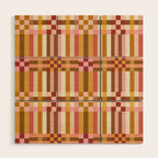 Woven Checks and Stripes - Harvest Gold Wood Wall Art Gallery Image 1