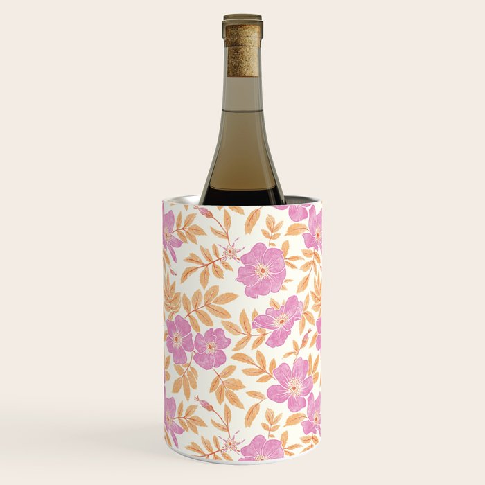 Wild Mountain Roses - sunset pink and orange  Wine Chiller Gallery Image 2