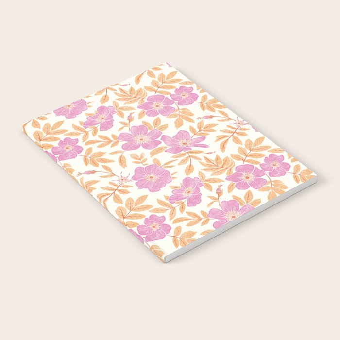 Wild Mountain Roses - sunset pink and orange  Notebook Gallery Image 1
