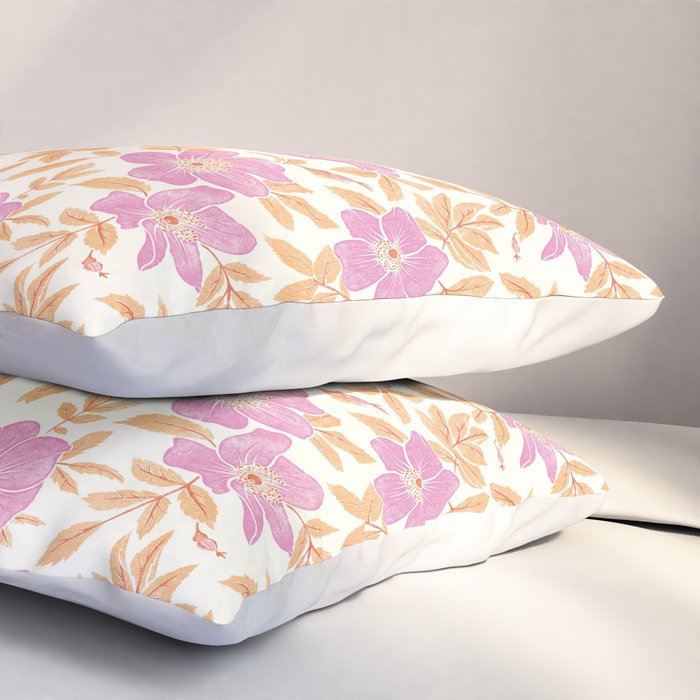 Wild Mountain Roses - sunset pink and orange  Pillow Sham Gallery Image 3