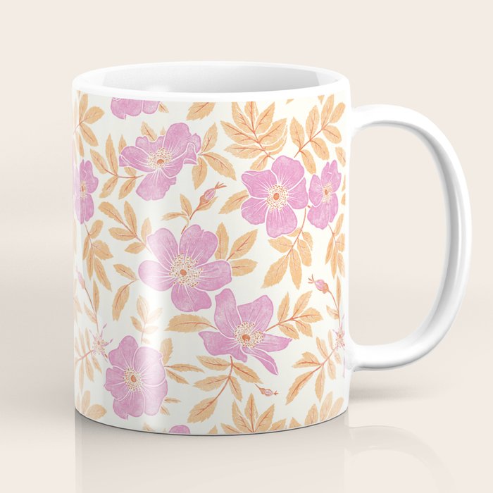 Wild Mountain Roses - sunset pink and orange  Coffee Mug Gallery Image 1